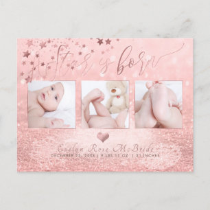 Carte Postale Faire-part PixDezines Naissance d'une étoile, Flou neigeux ro