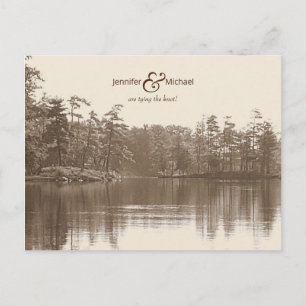 Carte Postale Faire-part placid mountain lake paysage photo antique
