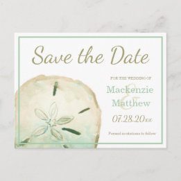 Carte Postale Faire-part Plage de Sand Dollar Enregistrez la Date