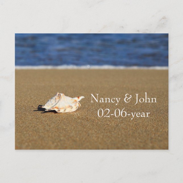 Carte Postale Faire-part Plage Enregistrer la date (Devant)
