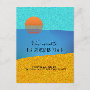 Carte Postale Faire-part Plage Nous avons déménagé à Sunshine State Nouvell