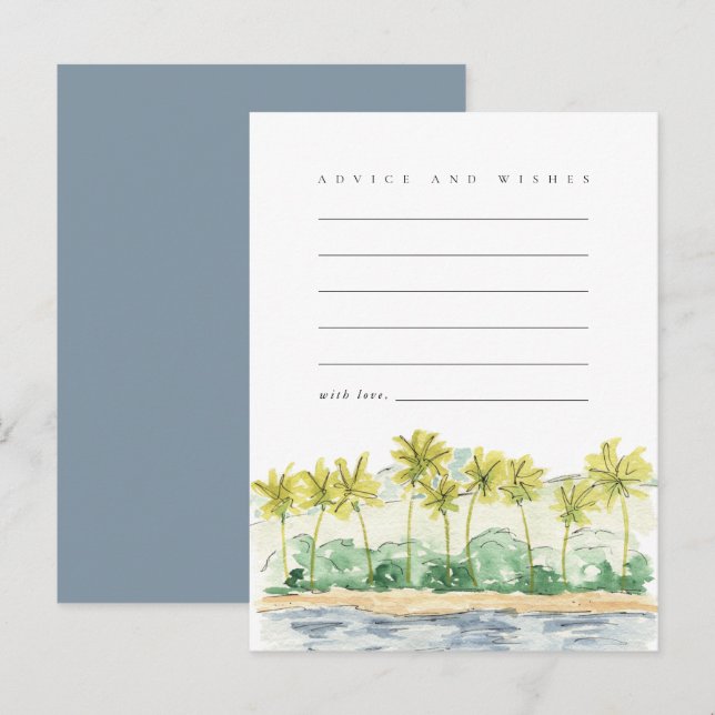 Carte Postale Faire-part Plage Palm Trees Tropical Conseils et Wish Card (Devant / Derrière)