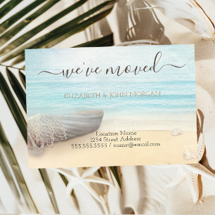 Carte Postale Faire-part Plage Sable Bateau Nouvelle Adresse
