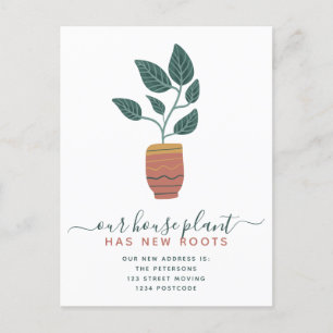 Carte Postale Faire-part Plante de maison rétro boho éditable se déplaçant