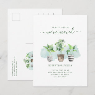 Carte Postale Faire-part Plantes Boho Intérieures Nouvelles Racines Changem