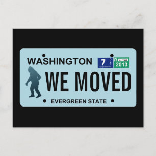 Carte Postale Faire-part Plaque de licence Washington Sasquatch