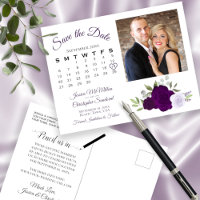 Plum Purple Rose Photo & Calendrier Enregistrer la