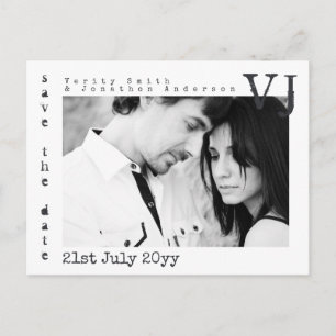 Carte Postale Faire-part Police De Machine À Écrire Enregistrer La Date Mar