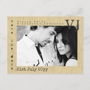 Carte Postale Faire-part Police De Machine À Écrire Enregistrer La Date Mar