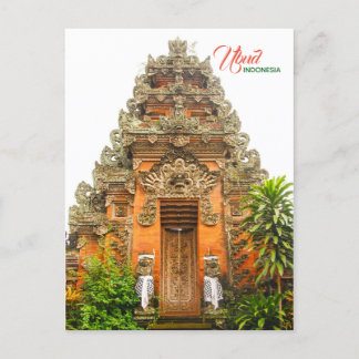 Carte Postale Faire-part Porte fleurie dans Ubud, Bali, Indonésie