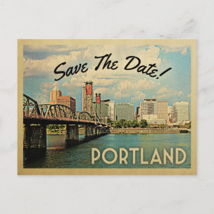 Carte Postale Faire-part Portland Enregistrer La Date Oregon