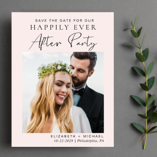 Carte Postale Faire-part Post Mariage Réception rose Enregistrer la date