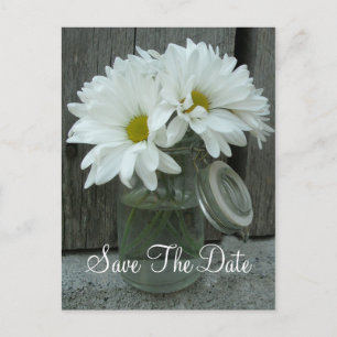 Carte Postale Faire-part Pot de marguerites épousant des économies la date