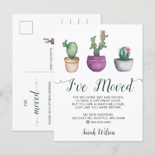 Carte Postale Faire-part Pots Rustiques De Cactus D'Aquarelle Que J'Ai Démé