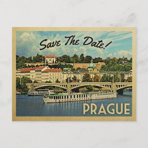 Carte Postale Faire-part Prague Sauvegarder la date République tchèque