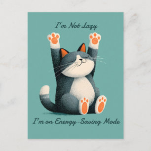 Carte Postale Faire-part Prendre des siestes professionnelles Chat drôle en