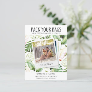 Carte Postale Faire-part Préparez vos valises Mariage au Mexique Enregistre