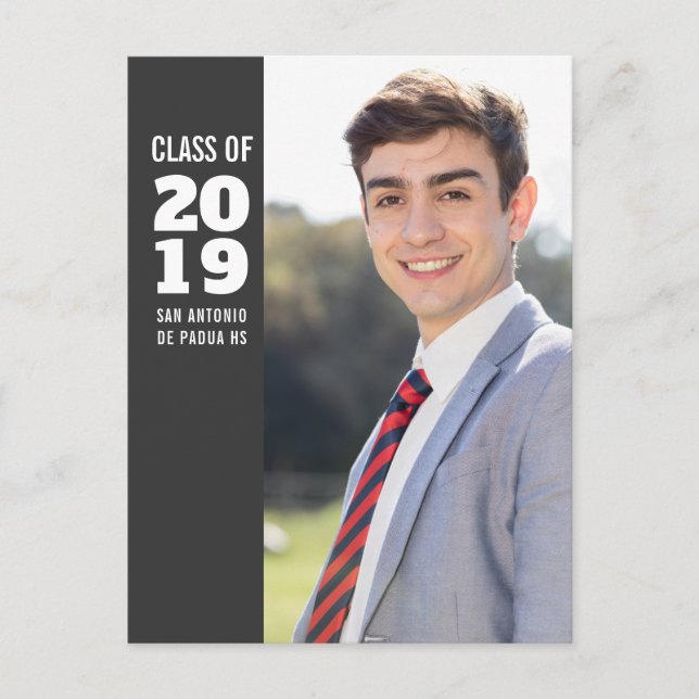 Carte Postale Faire-part Promotion 2019 | Annonce de graduation photo (Devant)