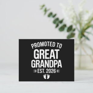Carte Postale Faire-part Promu Grand-Père Est 2026 Grossesse Bébé