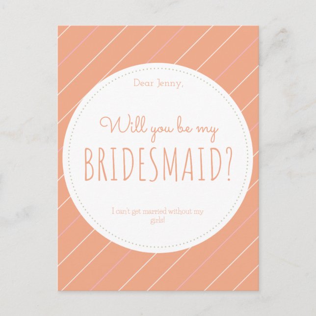 Carte Postale Faire-part  | Proposition de la Bridesmaid (Devant)