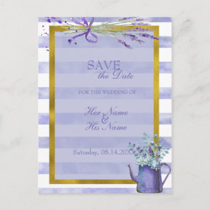 Carte Postale Faire-part Provence Lavender Purple Flower SAVE la date