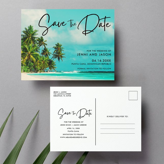 Carte Postale Faire-part Punta Cana Beach Destination Mariage Enregistrer L (Créateur téléchargé)