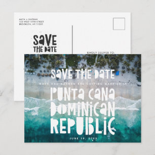 Carte Postale Faire-part Punta Cana Dominican Beach Wedding Enregistrer la 