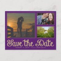 Purple Fun Chalk Enregistrer La Date Collecte Cart
