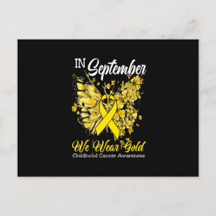 Carte Postale Faire-part Rainbow In Septembre We Wear Gold Childhood Cancer