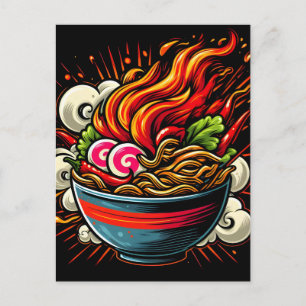 Carte Postale Faire-part Ramen Épicé Art de Rue des Nouilles Japonaises