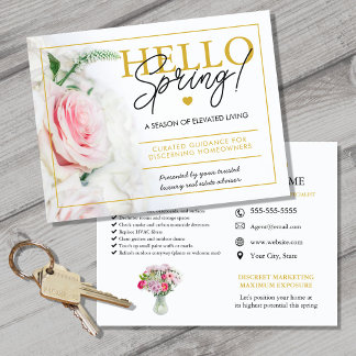 Carte Postale Faire-part Real Estate Agent HELLO Spring checklist