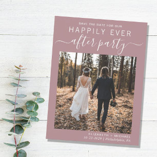 Carte Postale Faire-part Réception de mariage Dusty Rose Enregistrer la dat