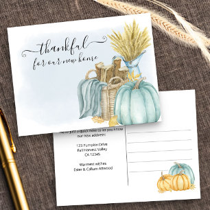 Carte Postale Faire-part Reconnaissant pour une Nouvelle Maison Citrouille 
