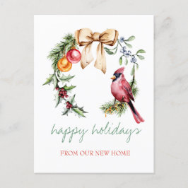 Carte Postale Faire-part Red Cardinal Holly Berry Holiday