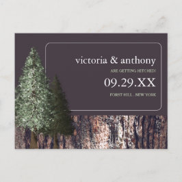Carte Postale Faire-part Redwoods & Bark, Mariage rustique Enregistrer la d