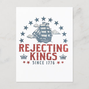 Carte Postale Faire-part Rejeter les rois depuis 1776 4 juillet