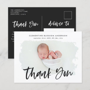 Carte Postale Faire-part Remerciement pour photo d'annonce de naissance élé