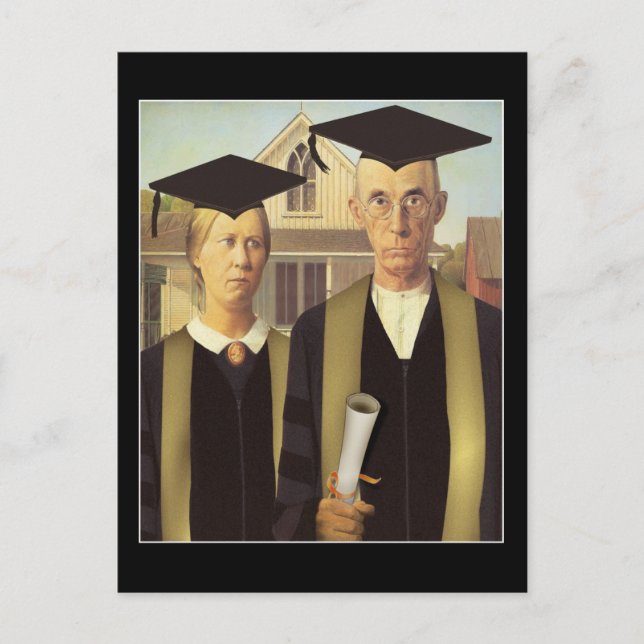 Carte Postale Faire-part Remise de diplômes gothique américain (Devant)