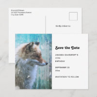 Renard à fourrure mignonne sur fond grunge bleu