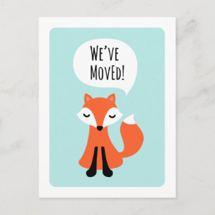 Carte Postale Faire-part Renard mignon nous avons déménagé changement d'adr