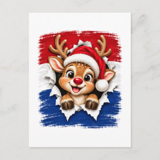 Carte Postale Faire-part Renne néerlandais de Noël