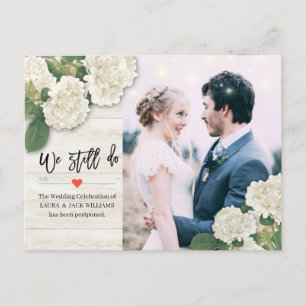 Carte Postale Faire-part Report de mariage Nous nous marions toujours Photo