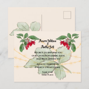 Carte Postale Faire-part Report Mariage de Red Roses