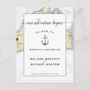 Carte Postale Faire-part Réservez la date #AncreNautique #SaveTheDate MV