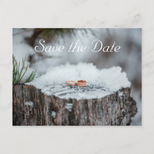Carte Postale Faire-part Réservez la date--Mariage d'hiver