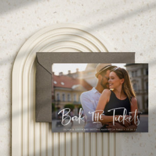Carte Postale Faire-part Réservez les Billets Destination Mariage Enregistr