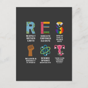 Carte Postale Faire-part Résister Floral Droits LGBTQ L'égalité trans