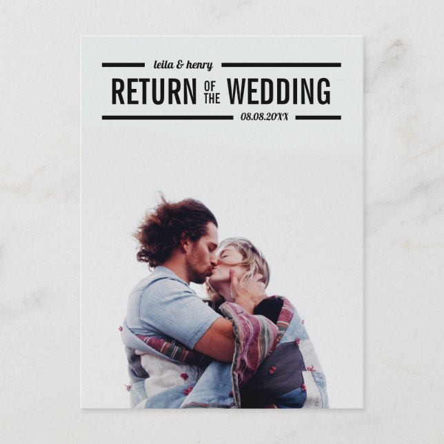 Carte Postale Faire-part Retour du Mariage Mariage reporté Photo (Devant)