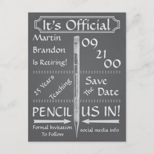 Carte Postale Faire-part Retrait vintage De Style De Tableau Latéral Enregi