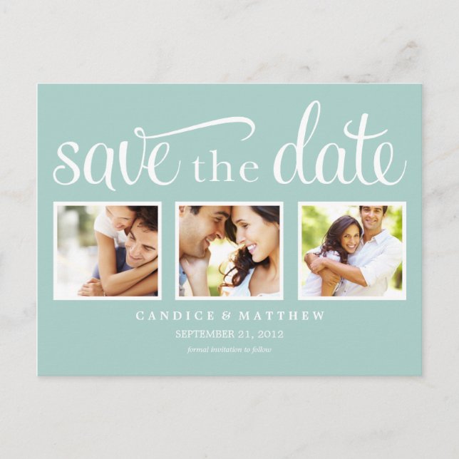 CARTE POSTALE FAIRE-PART RÉTRO | ANNONCE DE SAUVEGARDE DE LA DATE (Devant)